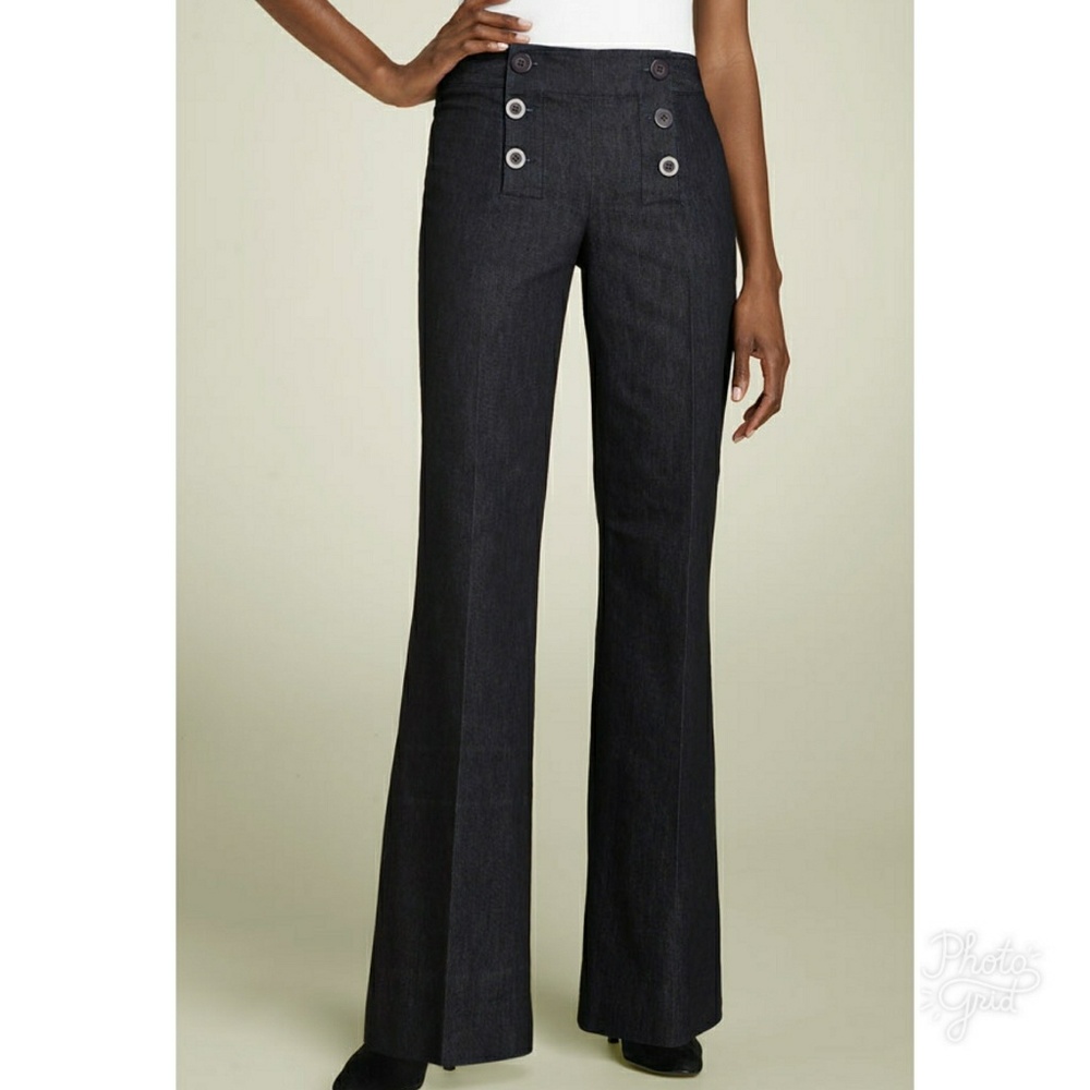 Kenneth Cole Reaction Women's Black Wide Leg Sailor Pants